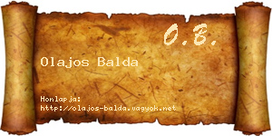 Olajos Balda névjegykártya